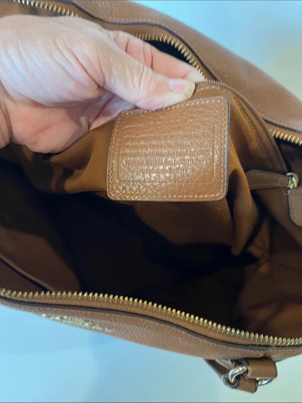 Coach Ava Saddle Brown Leather Tote with Gold Hardware